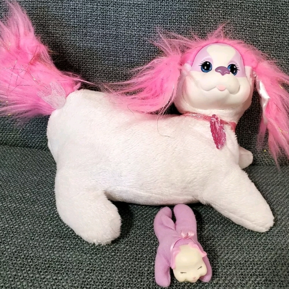 Puppy Surprise Pink White Dog Puppy Litter Plush Stuffed Animal 12" P65